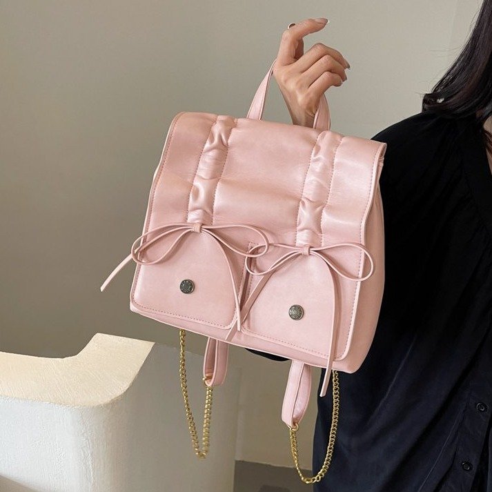 Cross-border Korean version fashionable sweet bow backpack women's 2024 new casual backpack large capacity handbag