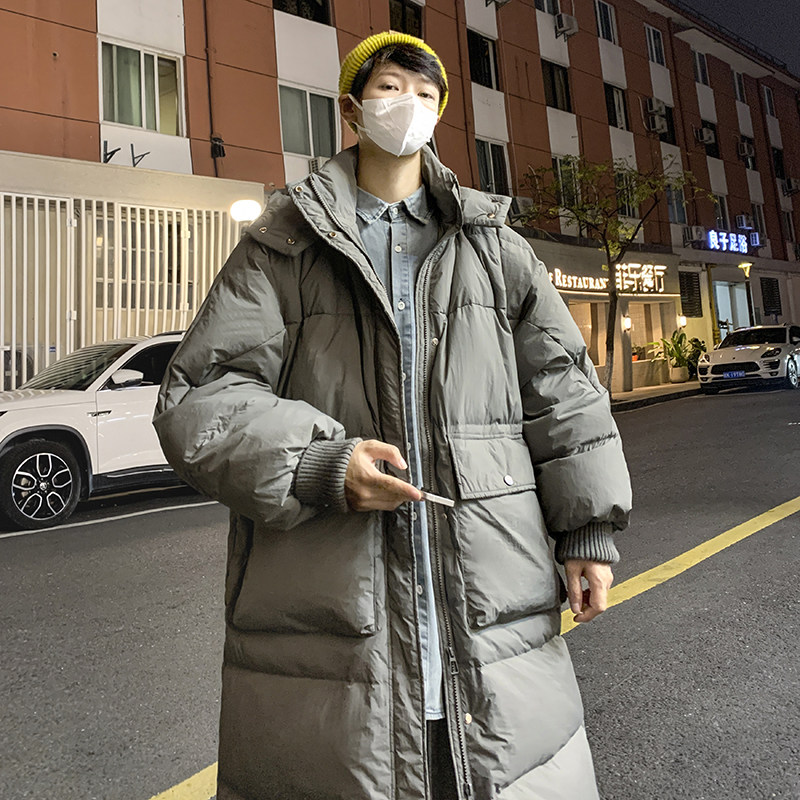 Winter thickened and warm long Hong Kong style down jacket
