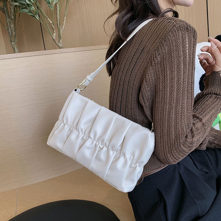 2024 Spring and Summer New Niche Design Bags for Women Pleated Cloud Square Handbag Crossbody Versatile Underarm Bag for Women