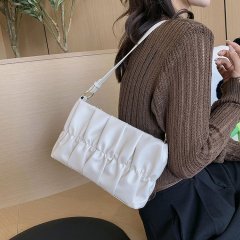 2024 Spring and Summer New Niche Design Bags for Women Pleated Cloud Square Handbag Crossbody Versatile Underarm Bag for Women