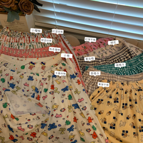 Actual price and actual shot of cotton silk pajamas for women, thin cotton silk wide-leg pants, Internet celebrity hot style, versatile pants that can be worn at home and outside