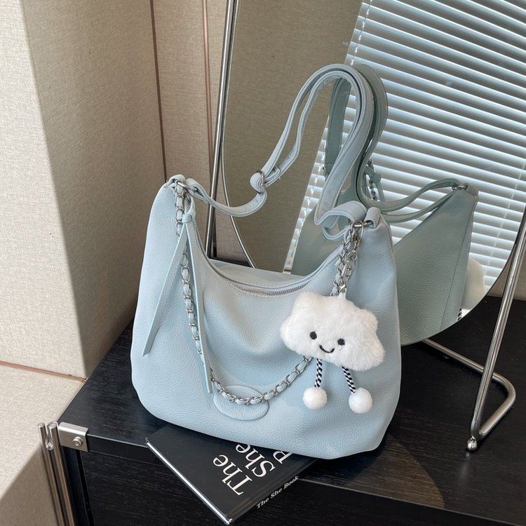 Korean style large-capacity chain armpit tote bag for women 2024 new summer versatile trendy single shoulder crossbody bag