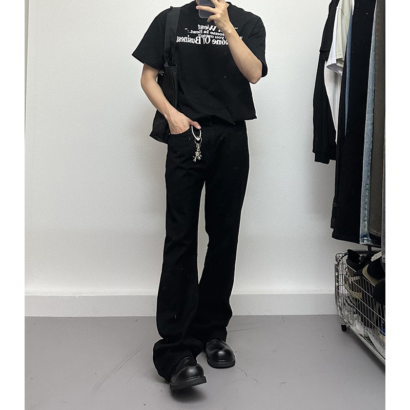 Get quality black stretch slim straight leg jeans