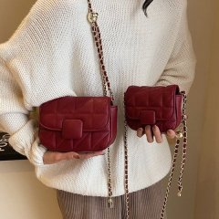 Xiaoxiang style textured crossbody small bag for women 2024 new versatile summer casual popular high-end niche chain bag