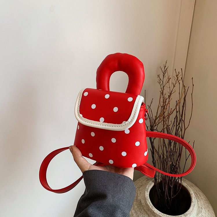 2024 spring and summer new original high-value black and white polka dot handbag Korean style niche versatile single shoulder crossbody bag