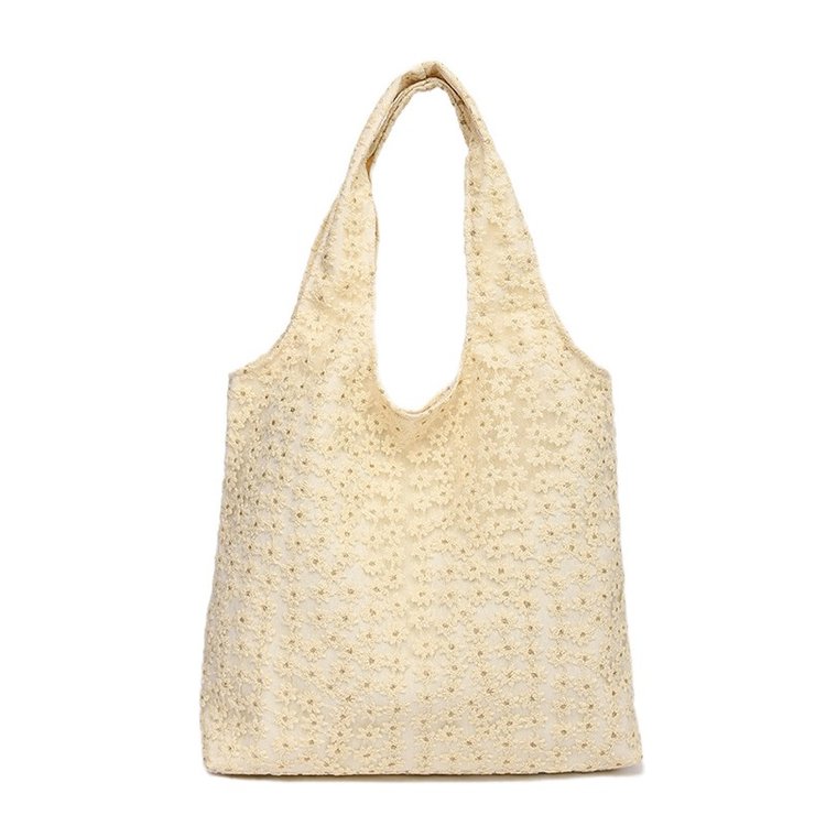 Daisy mesh bag embroidered flower bag shopping bag vest bag large capacity tote bag hand armpit shoulder bag
