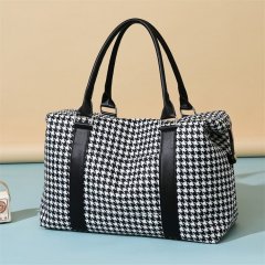 Houndstooth travel bag large capacity short-distance business trip handbag suitcase storage trolley case sports fitness bag