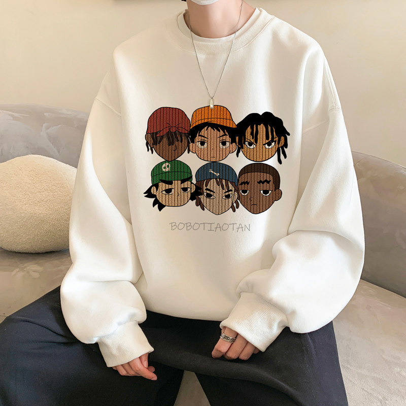 !  Autumn tops men's round neck sweatshirts men's Hong Kong style long-sleeved T-shirts men's jackets