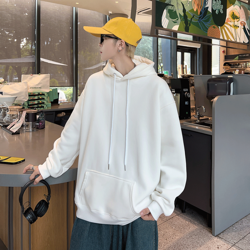 Hooded sweatshirt men's autumn and winter niche design trendy brand printed loose casual clothes American high street jacket T08