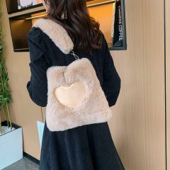 Wholesale Korean version of autumn and winter furry bags, new internet celebrity bags, mobile phone coin purses, plush bags, bucket bags, love bags