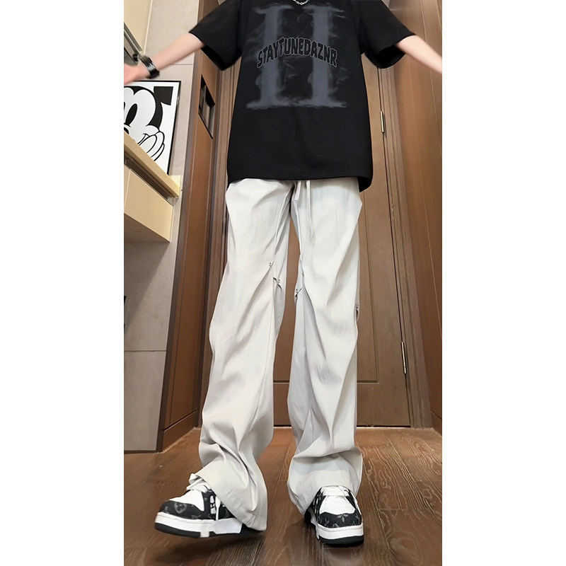 Summer quick-drying paratrooper pants, thin breathable ice silk sports casual pants