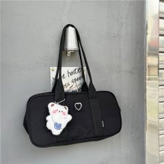 ins cute pink cotton-filled fabric bow keychain mobile phone pendant girly heart temperament bag pendant