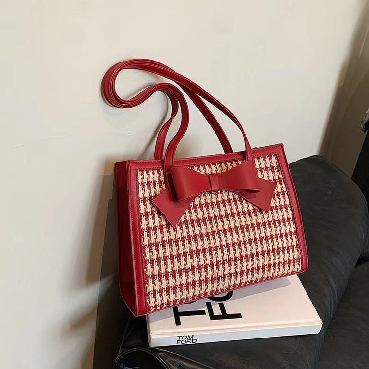 New style bag, temperament handheld tote bag, red bride wedding bag, middle-aged mother’s elegant shoulder crossbody bag wholesale