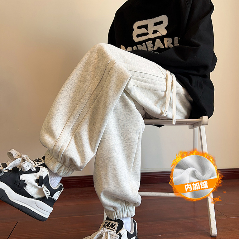 Winter velvet and thickened ankle sports and casual sweatpants