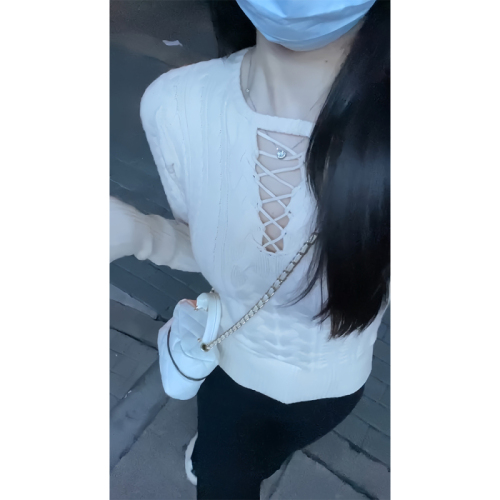 Pure desire style hollow knitted bottoming shirt for women in autumn and winter, western style layered sweater, slim fit, sweet and spicy top