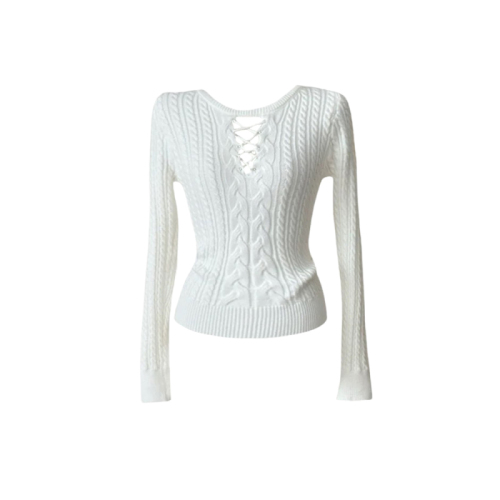 Pure desire style hollow knitted bottoming shirt for women in autumn and winter, western style layered sweater, slim fit, sweet and spicy top