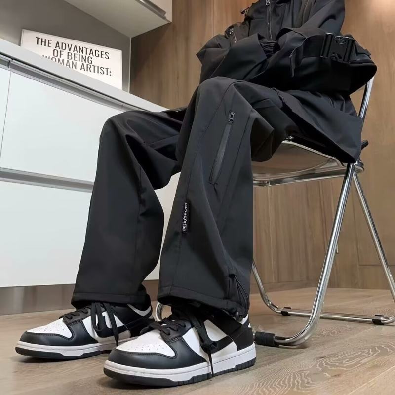 Network picture men's new style quick-drying loose straight trousers for summer sports