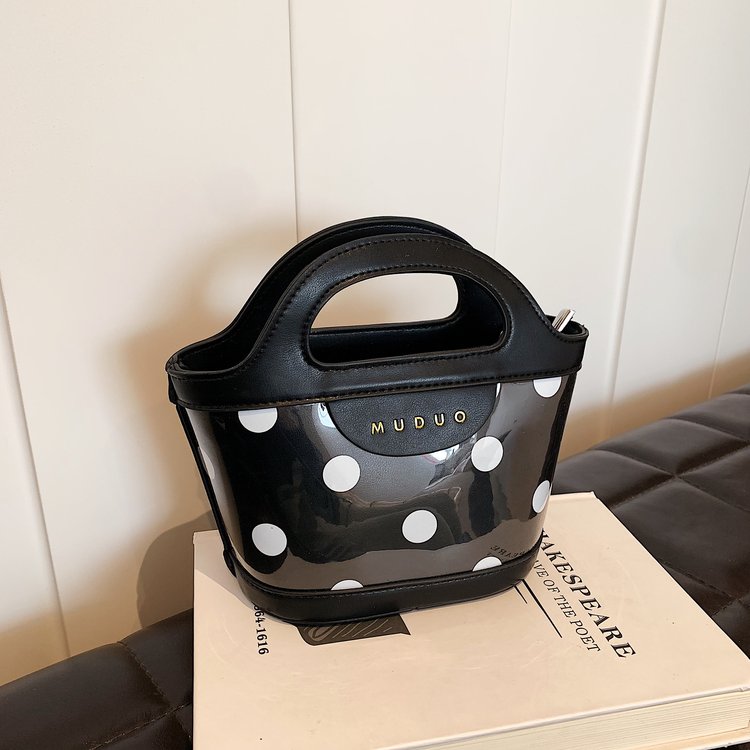Portable vegetable basket bag for women 2024 summer new trendy texture versatile polka dot crossbody bag beach casual shoulder bag