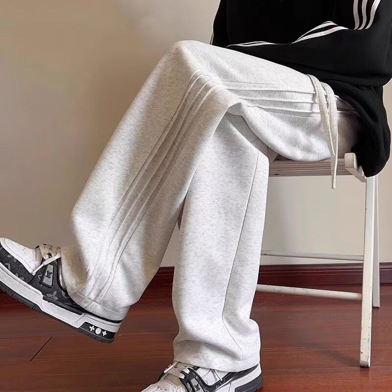 Autumn and winter thick Chinese cotton sweatpants Japanese style Hong Kong style loose straight casual sports pants student pants