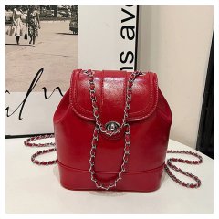 Korean niche new mini small fragrance chain backpack female ins blogger student oil wax leather shoulder bag