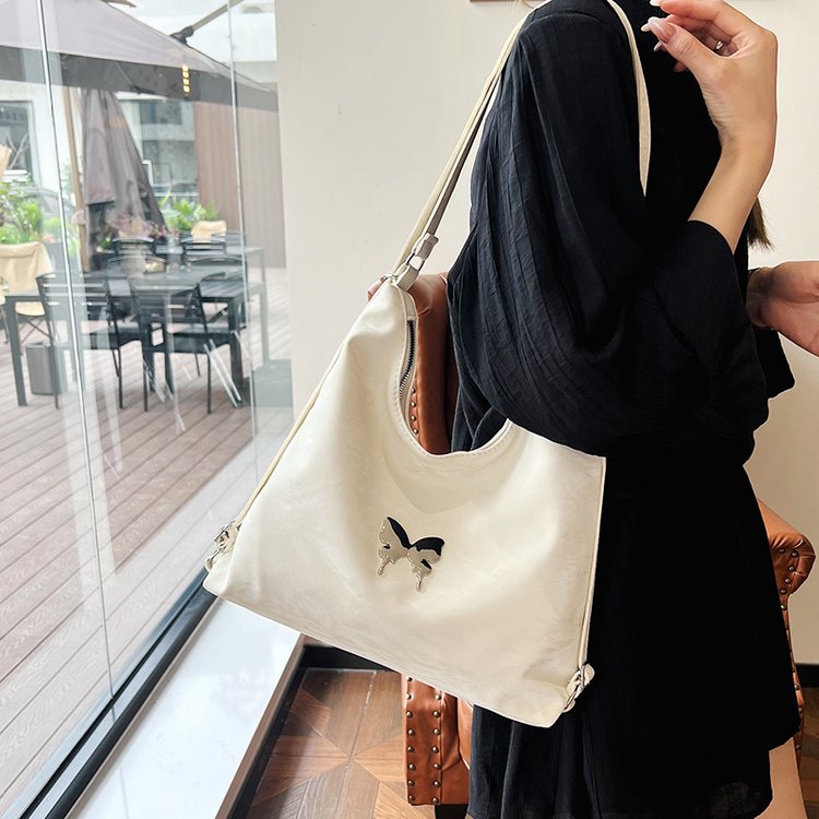 Butterfly Aesthetic Personality Trendy Texture 2024 Casual Popular Commuting Crossbody Multifunctional Backpack Single Shoulder Tote Bag