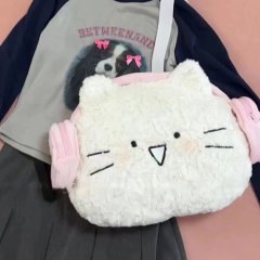 CHARHP&KEJNT genuine 2024 new large capacity cute headphones plush backpack single shoulder crossbody bag