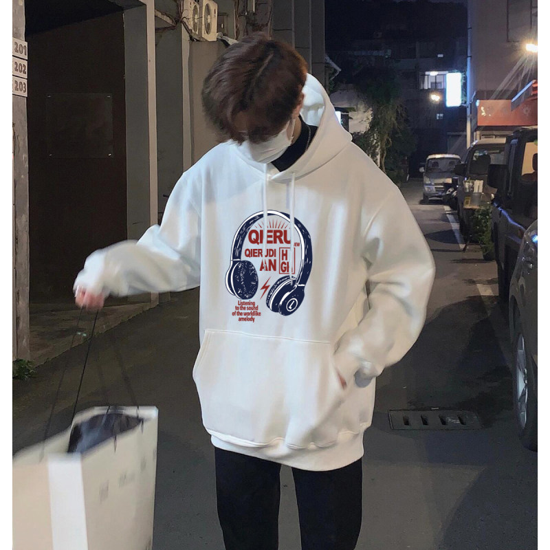 360g headphone printed Chinese cotton thickened high quality hooded sweatshirt