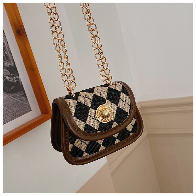 Tangzhu niche design chain bag mini small bag women's crossbody bag 2024 new fashion saddle bag lipstick bag