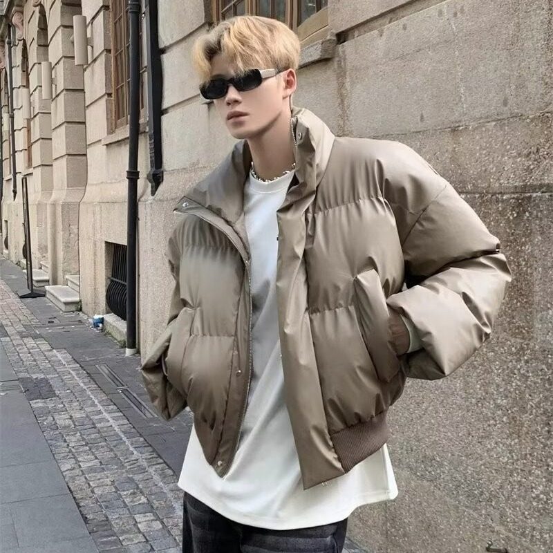 Winter thickened warm cotton coat men's niche high-end stand collar cotton coat short bread coat cotton jacket