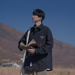 Japanese shirt men's spring and autumn loose and trendy cityboy long-sleeved shirt workwear trendy brand easy-care casual jacket