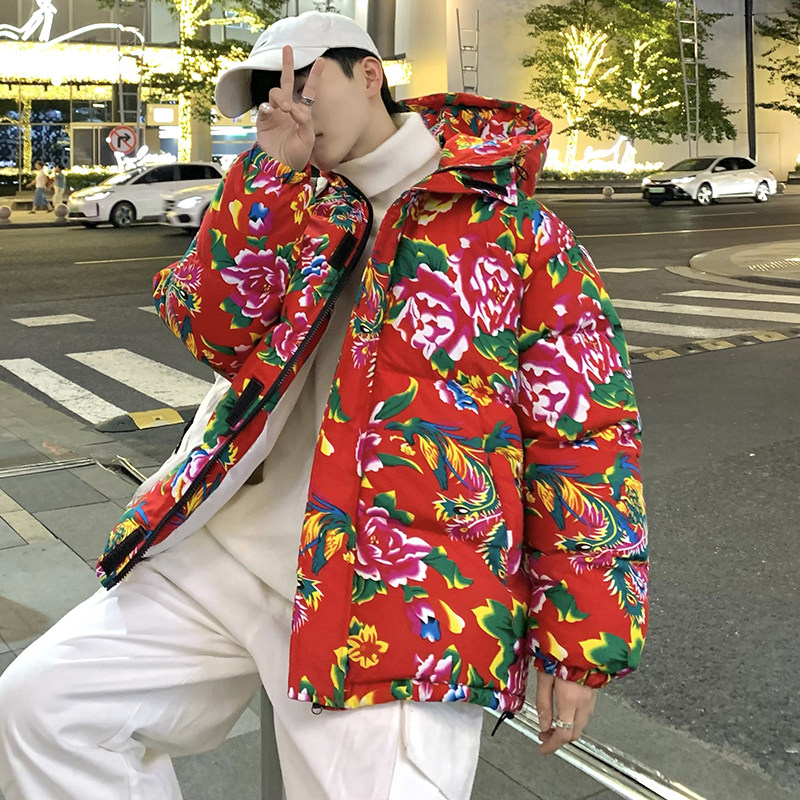 Men's and women's large size thickened warm and cold-proof cotton coat, cotton coat, new Chinese style team uniform, couple's hooded jacket