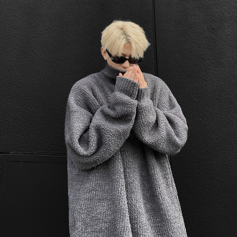Loose and versatile casual lazy turtleneck pullover sweater for men and women loose trendy brand sweater