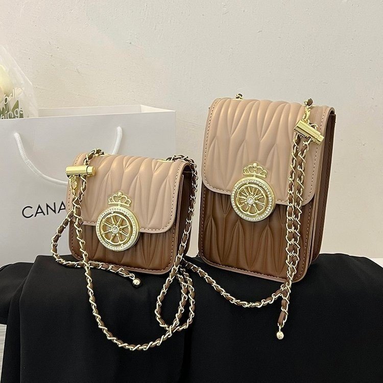 Textured small bag for women summer new versatile chain crossbody bag fashion shoulder bag mobile phone women's bag wholesale