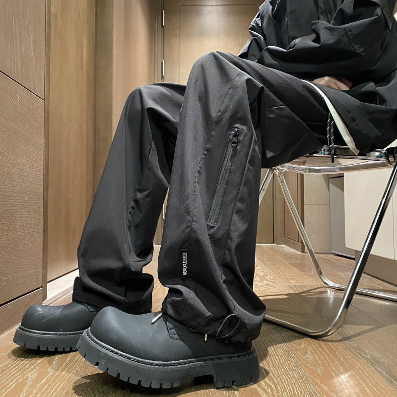 Functional and trendy new zipper design simple waterproof jacket pants