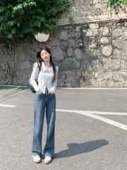 Pure cotton POLO collar long-sleeved T-shirt for women in autumn, pure and lustful hot girl design, niche, unique and unique short top