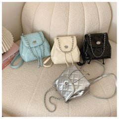 Korean style casual aesthetic chain portable small backpack 2024 spring and summer new style foreign style personality single shoulder cross-body backpack