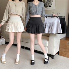 Woolen pleated skirt women's autumn and winter style high-waist slim skirt anti-exposure A-line short skirt