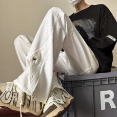 American vibe pants high street washed jeans men's design niche zipper pants