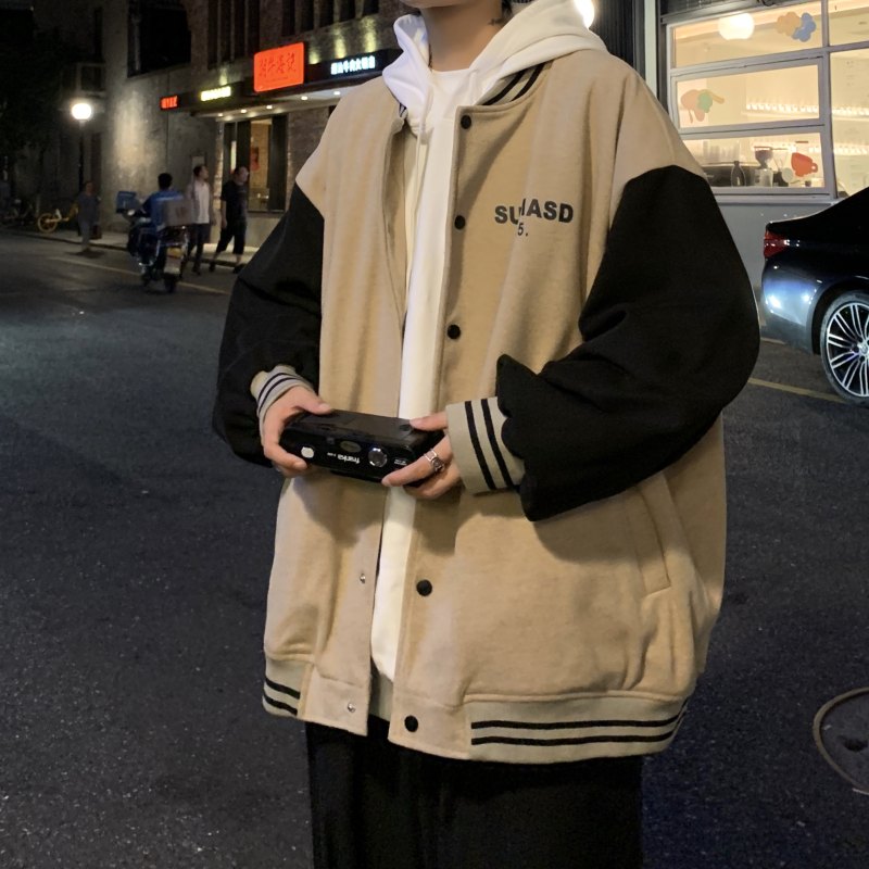 American high street baseball jacket men's woolen baseball jacket