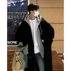 Winter woolen coat men's Korean style over-the-knee windbreaker handsome coat