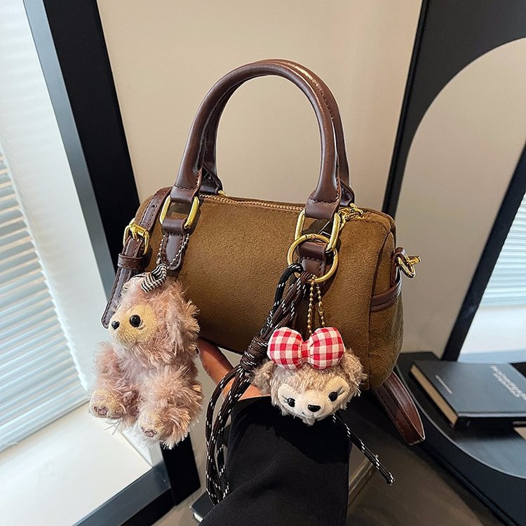 Boston Bag Women 2024 New Unique Niche Bag Pillow Bag Trendy Japanese and Korean Design Western Style Autumn and Winter Suede