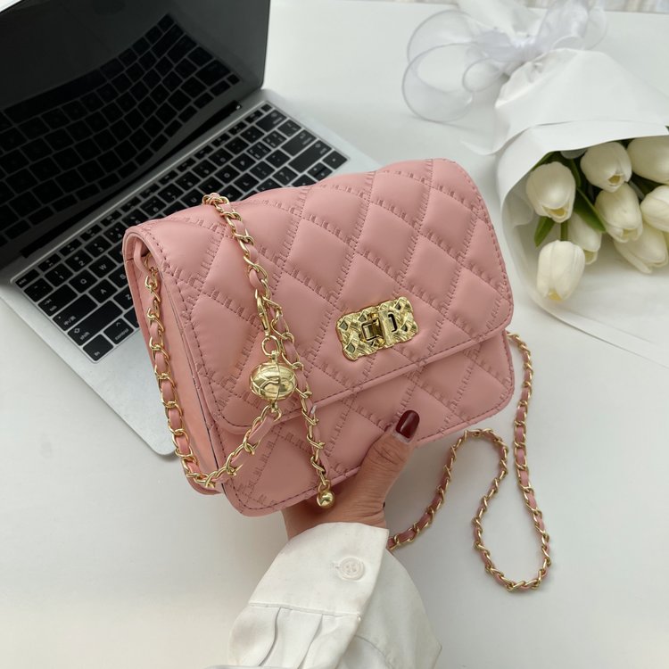 Girls' temperament small fragrance bag girl's high-end fashion rhombus crossbody bag Korean style foreign style coin decorative bag