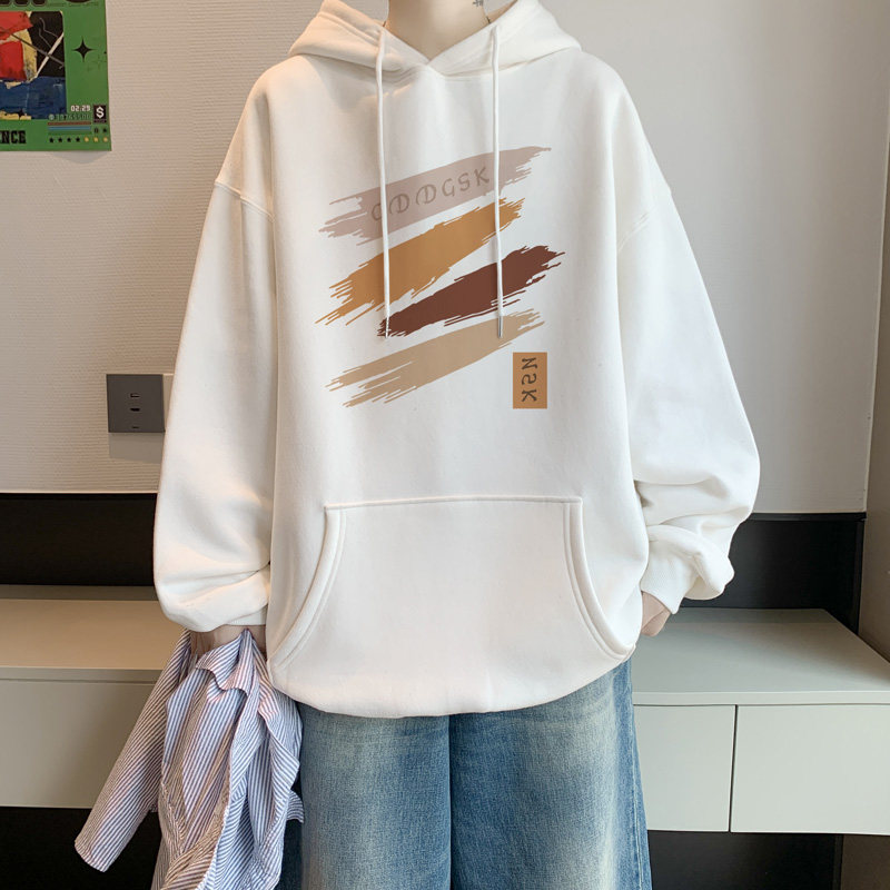 Registered/Autumn interior creative loose hooded sweatshirt men's heavy jacket