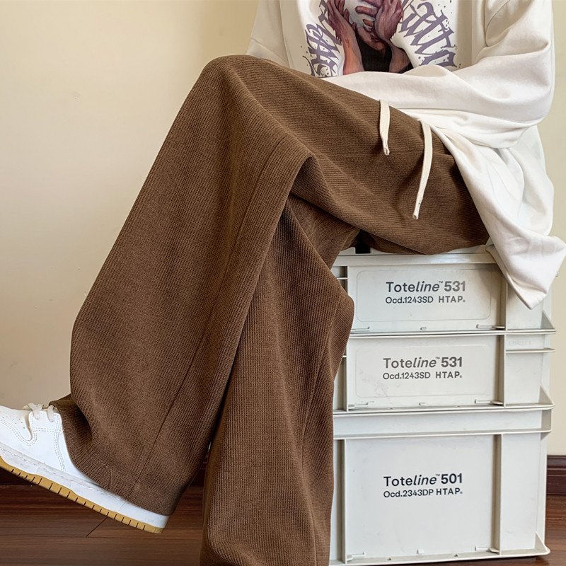 Spring and Autumn New Casual Pants Men's Straight Pants Loose Floor-Mopping Pants Wide-Leg Sports Pants