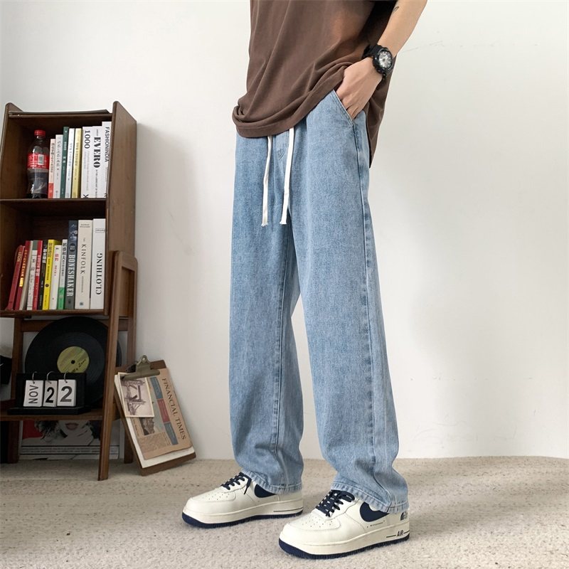 Jeans men's new summer American style loose straight casual trousers