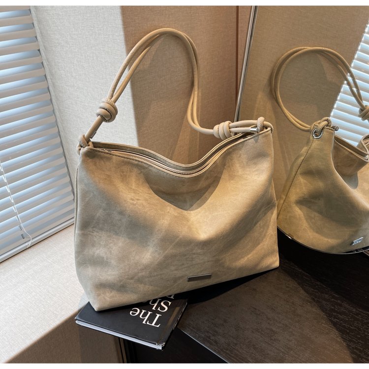 Retro large-capacity denim bag for women winter new style versatile fashion shoulder bag casual large bag