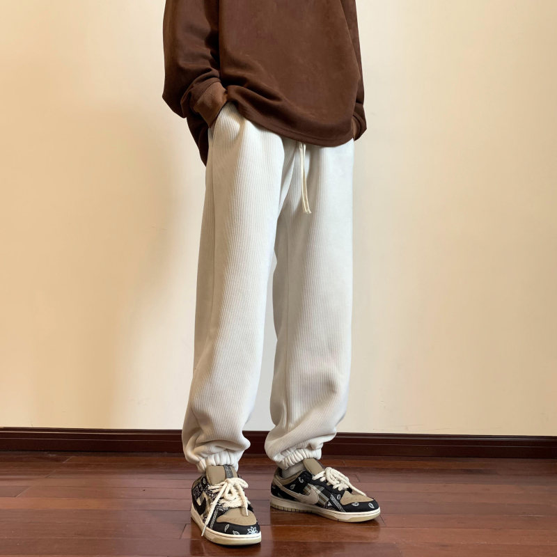 European cotton velvet, lambswool and velvet leggings trousers