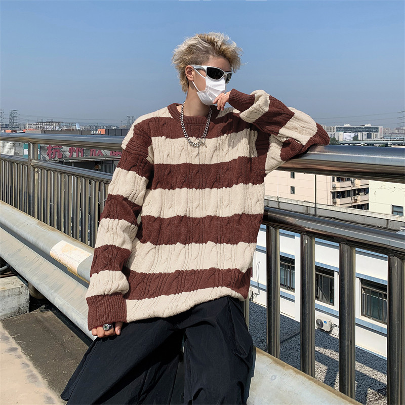 New autumn and winter casual deer plush contrasting twist sweater