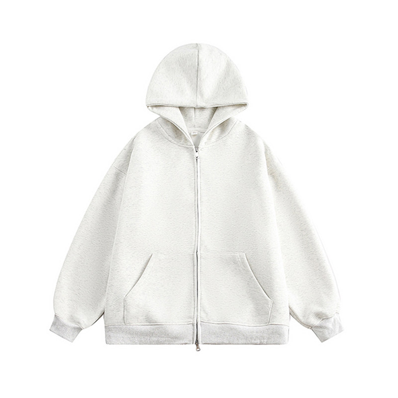 Cotton second-opening support for returns and exchanges Double slider double zipper sweatshirt cardigan