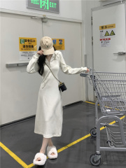 Slim ceiling hooded long casual hoodie dress